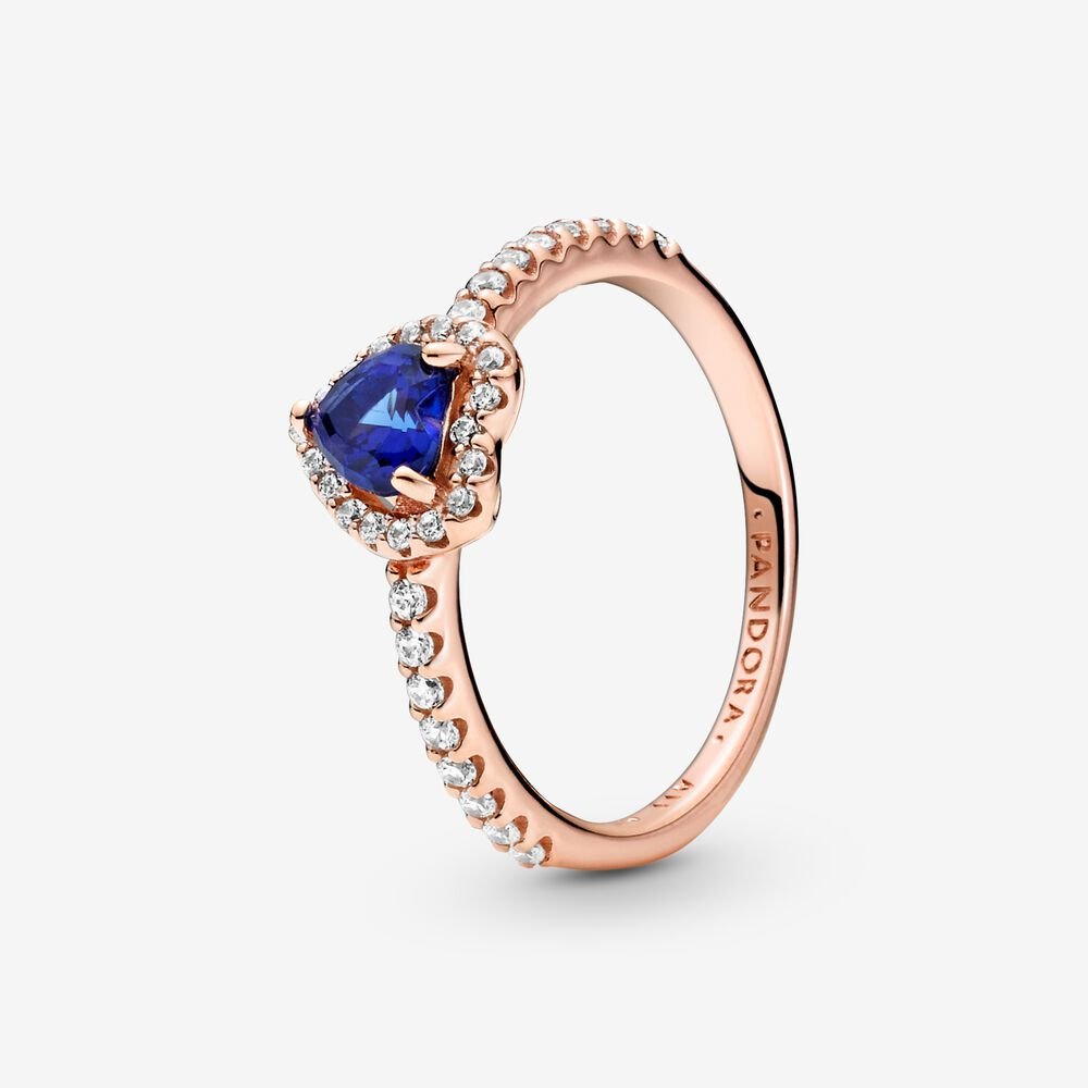 Sparkling Blue Elevated Heart Ring