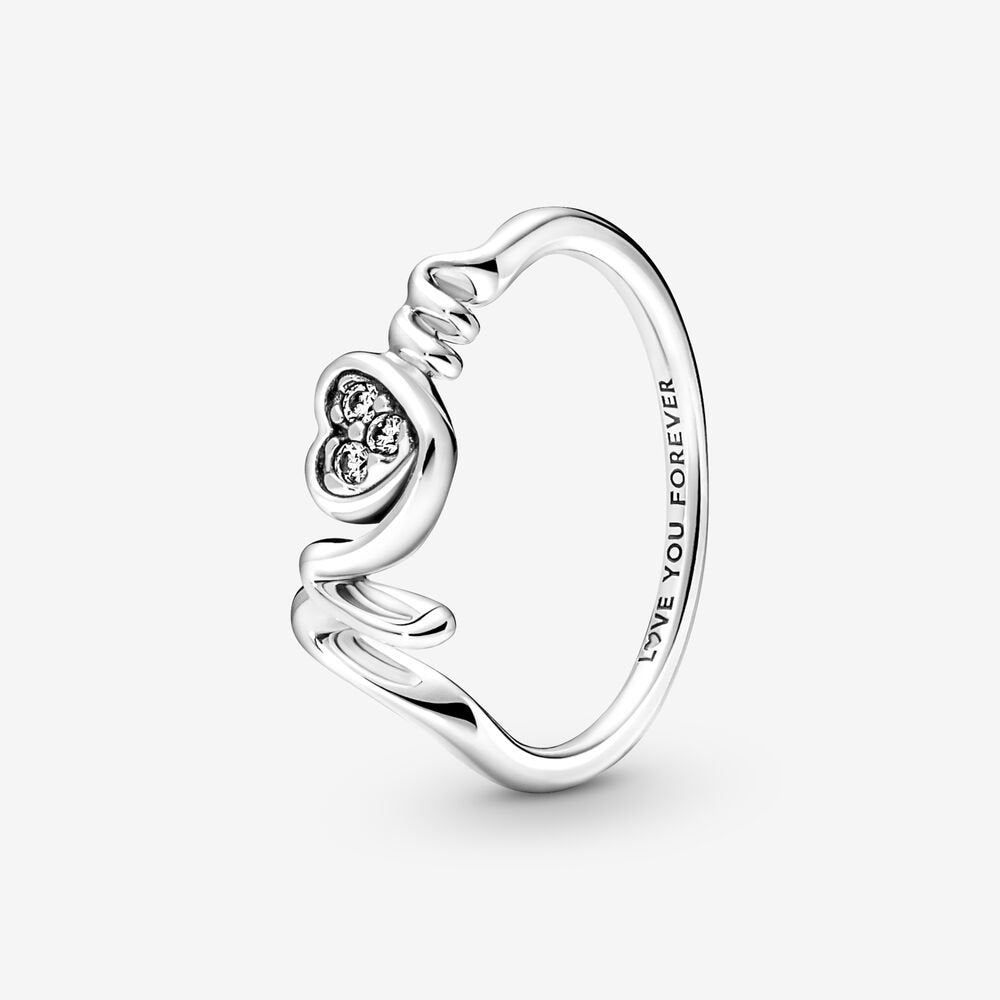 Mom Pavé Heart Ring