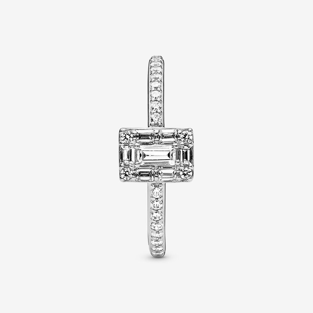 Sparkling Square Halo Ring
