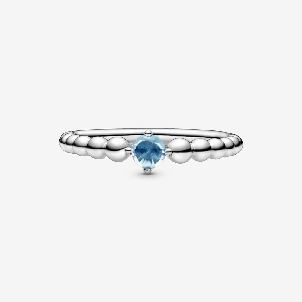 Aqua Blue Beaded Ring