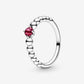 July Blazing Red Beaded Ring