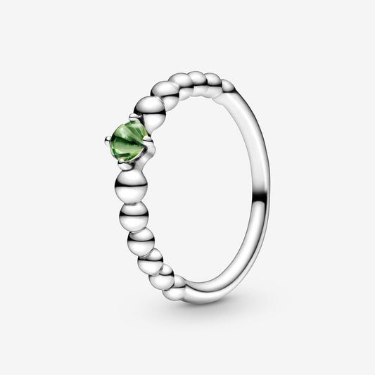 August Spring Green Beaded Ring