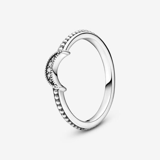 Crescent Moon Beaded Ring