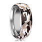 Tungsten Camo Ring - Black and Gray Camo  - Tungsten Wedding Band - Domed - Polished Finish - 6mm - 8mm - 10mm - Tungsten Wedding Ring