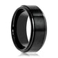 Tungsten Ring Black Brushed Center Wedding Band 6mm - 8mm Stepped Beveled Edge Tungsten Carbide Wedding Ring