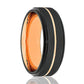 AZTAR Black Tungsten with Rose Gold Groove Stepped Edge