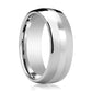 Tungsten Carbide Wedding Band with Sterling Silver Stripe Inlay Domed Polished Finish 6mm, 8mm