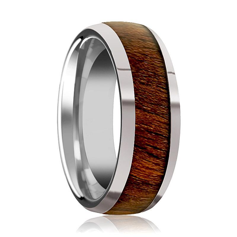 Tungsten Wood Ring - Exotic Black Walnut Wood - Tungsten Wedding Band - Polished Finish - 8mm - Tungsten Wedding Ring