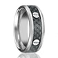 Tungsten Wedding Band Screw Accents w/ Black Carbon Fiber Inlay 8mm Tungsten Carbide Ring