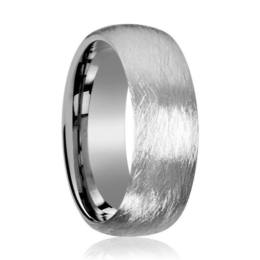 Tungsten Carbide Wedding Ring with Deep Texture Brush Finish Design 6mm, 8mm