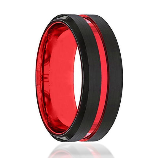 BUGATTI Scarlet Red Tungsten Wedding Band