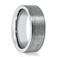 Tungsten Carbide Wedding Band Brushed Pipe Cut 8mm Tungsten Mens Ring
