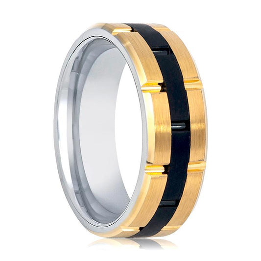 Gold & Black Tungsten Grooved Center