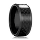ANDREW Black Carbon Fiber Inlaid in Ceramic Wedding Band
