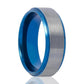 Tungsten Wedding Ring Blue and Silver Center Stepped Edge 8mm Tungsten Carbide Ring