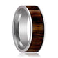 Tungsten Wedding Band - Black Walnut Wood Inlay - Polished Edges - 6mm - 7mm - 8mm - 10mm - Tungsten Carbide Wedding Ring