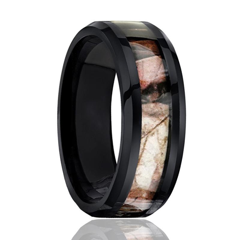PANTHER Forest Camo Tungsten Mens Wedding Band