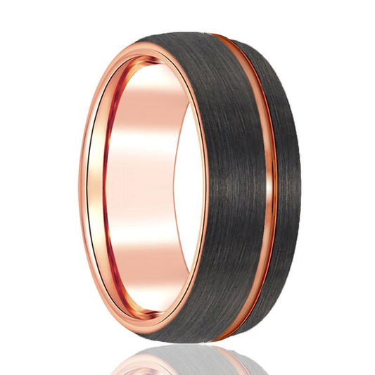 LYKAN Gun Metal Brushed Tungsten Wedding Band