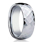 Tungsten Wedding Ring Shiny Polished Faceted Center Domed 6mm, 8mm Tungsten Carbide Mens & Womens Band