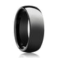 Tungsten Ring Black Shiny Polished Domed Wedding Band 4mm, 6mm, 7mm, 8mm, 10mm, 12mm Tungsten Carbide Men and Womens Ring