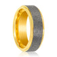 Gold Tungsten Wedding Ring Sandblasted Center