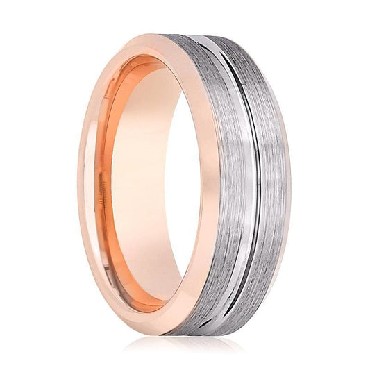 Rose Gold Tungsten Men's Wedding Band
