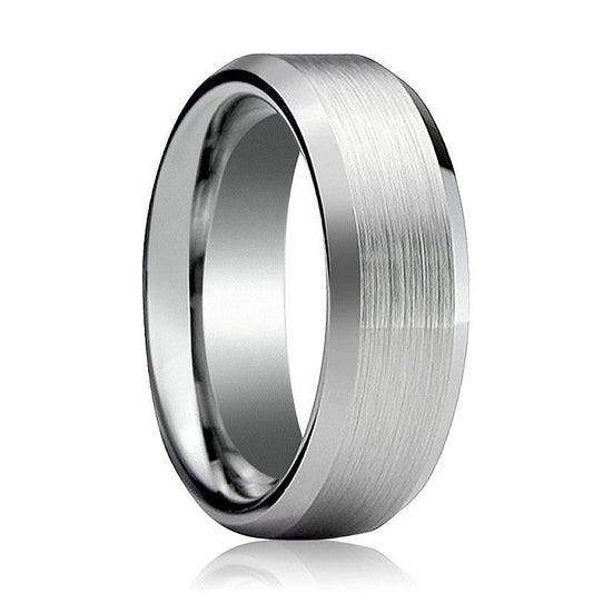 AIDEN Tungsten Wedding Band Brushed Center