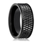 Tungsten Carbide Black Band w/ Parallelogram Pattern 9mm Tungsten Wedding Ring
