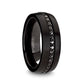 Black Sapphires Wedding Ring - Black Tungsten Ring - Sapphire Tungsten - Domed - Multiple Black Sapphires - Tungsten Wedding Band - 8mm - AydinsJewelry