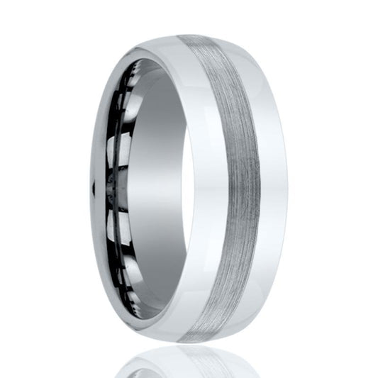 Men and Womens Tungsten Carbide Wedding Band Brushed & Polished 6mm, 8mm