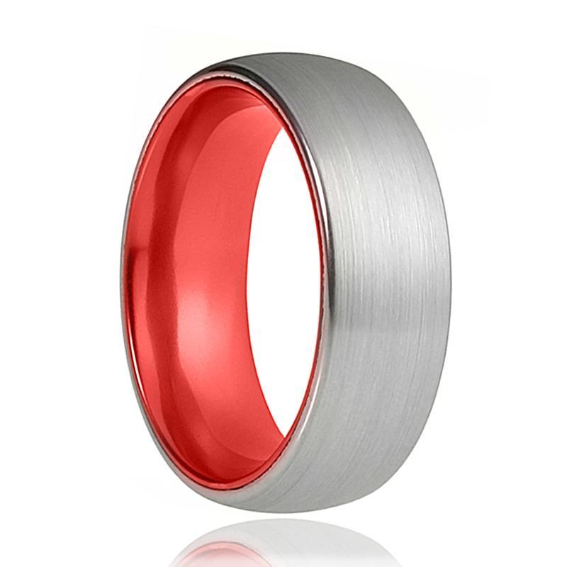 NOBLE Fire Red Mens Tungsten Wedding Ring