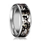 Camo Wedding Band - Silver Tungsten - Digital Camouflage - Tungsten Wedding Band - Beveled - Polished Finish - 8mm - Tungsten Wedding Ring