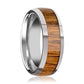 Tungsten Wood Ring - Teak Wood - Tungsten Wedding Band - Polished Finish - 8mm - Tungsten Wedding Ring