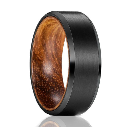 GOBLIN Tungsten Zebra Wood Ring--Men's Wedding Band