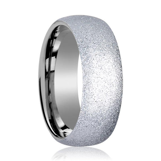 Tungsten Carbide Wedding Ring with Sandblasted Crystalline Finish 2mm, 4mm, 8mm