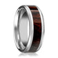 Tungsten Wood Ring - Bubinga Wood Inlay - Tungsten Wedding Band - Polished Finish - 8mm - Tungsten Wedding Ring