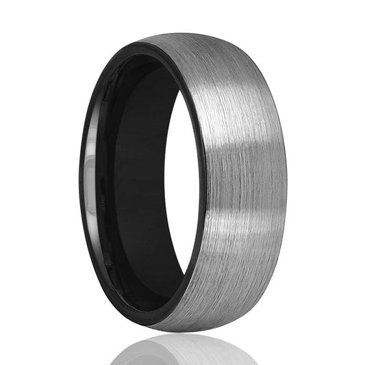 Tungsten Wedding Band - Men and Women - Comfort Fit - Black Round Domed - Brushed Tungsten Carbide Wedding Ring - 2mm - 6mm - 8mm