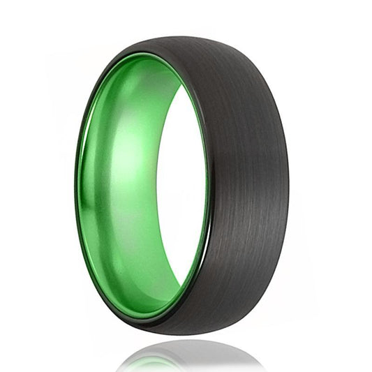 LAMBO Brushed Acid Green Tungsten Wedding Band