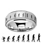 Human Evolution Engraved - Spinning Tungsten Ring - Laser Engraved - Tungsten Carbide Wedding Band - 8mm - AydinsJewelry
