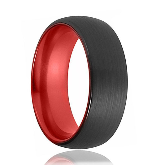 FERRARI Black and Red Tungsten Carbide Ring - AydinsJewelry
