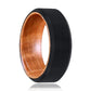 SALEEN Tungsten Whiskey Barrel Wooden Ring--Men's Wedding Band