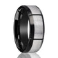 Tungsten Ring Two-tone w/ Multiple Brushed Vertical Grooves Wedding Band 8mm Tungsten Carbide Wedding Ring