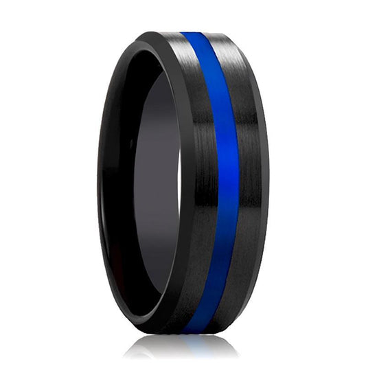 POLICE Blue Stripe Wedding Band