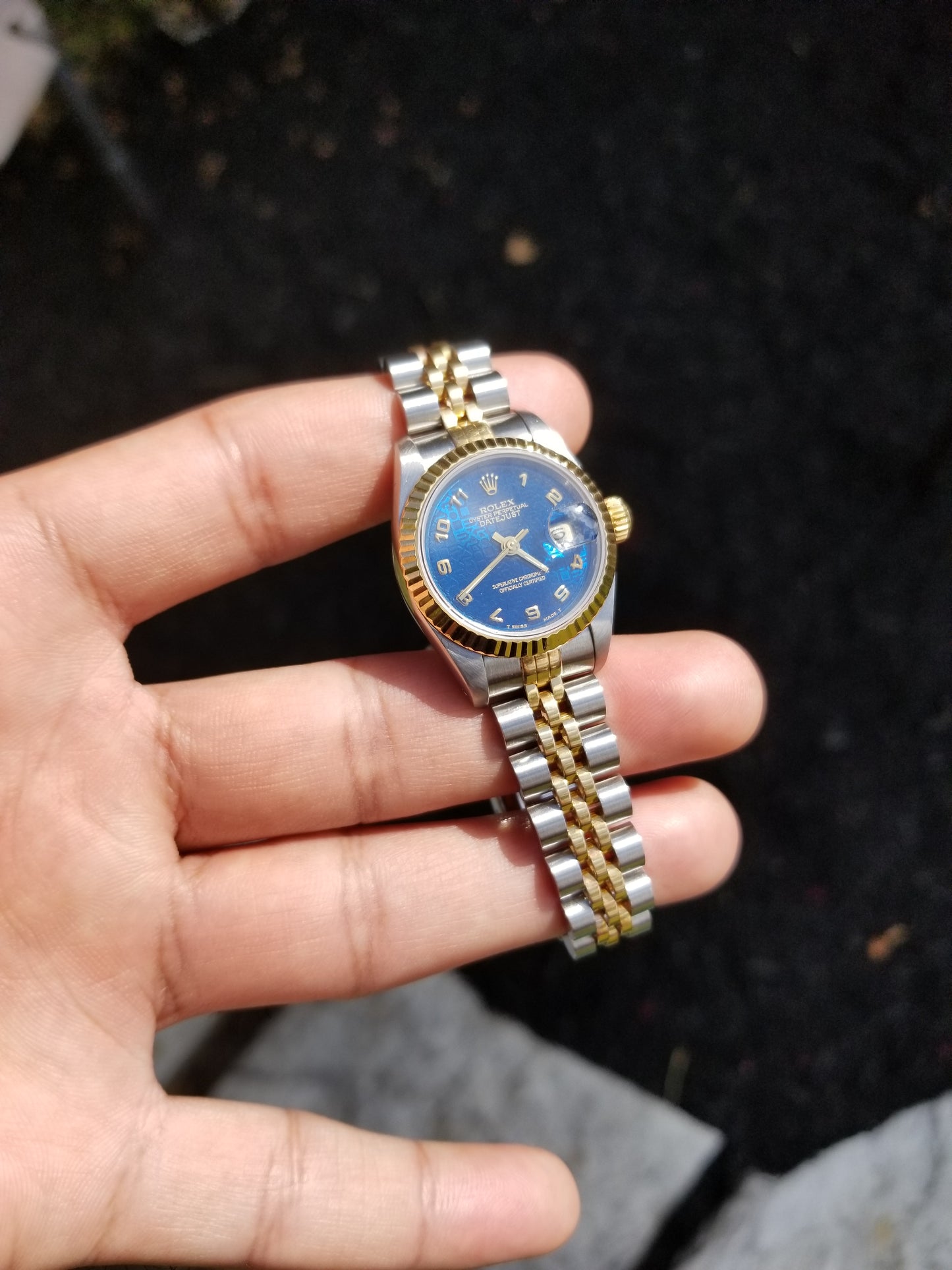Rolex Datejust Ladies 26mm Jubilee Blue Arabic dial