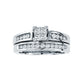 10k white gold 1/2ctw princess cut engagement ring Quad set