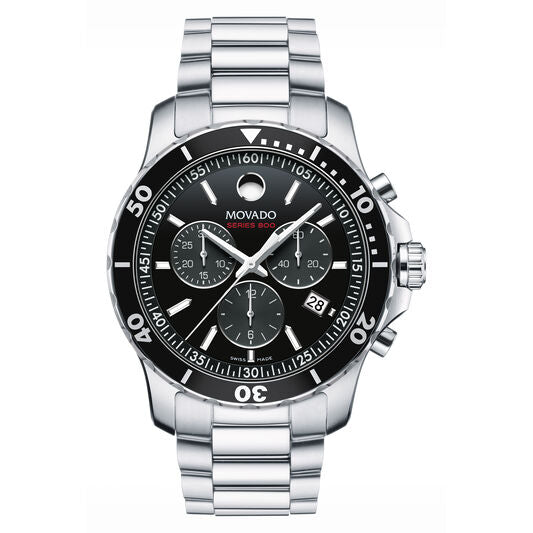 Movado Series 800 Chronograph 42mm Performance Steel & Unidirectional Bezel - 2600142