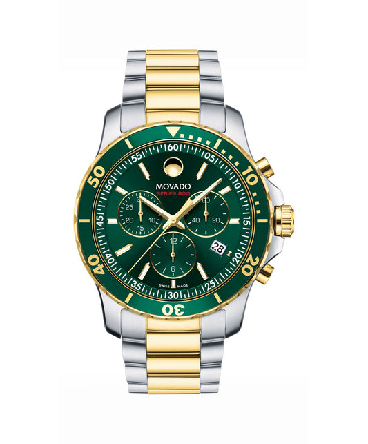 Movado Series 42mm 800 Men's Two-Toned Watch with Green Dial 2600148