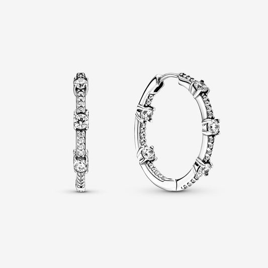 Sparkling Pavé Bars Hoop Earrings