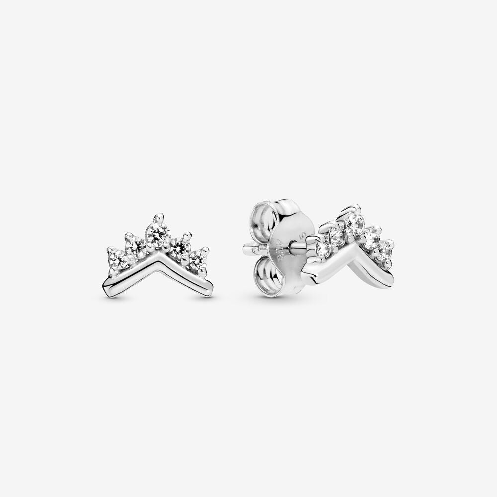 Tiara Wishbone Stud Earrings