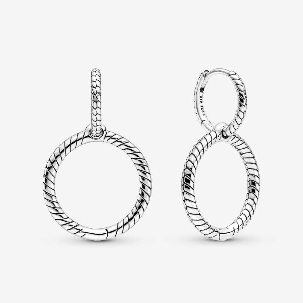 Pandora Moments Charm Double Hoop Earrings